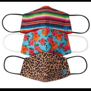 ARIAT WESTERN FASHION MASK 3-PACK
 - Vibrant Stripes, Floral, and Leopard